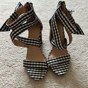 Lauren Conrad Black and White Plaid Checkered Women's Heels Size 8
